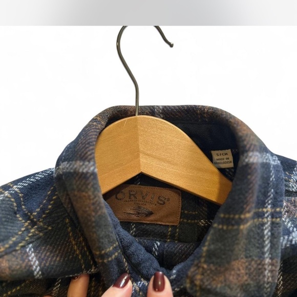 |Orvis| Men's Long Sleeve Plaid Button Down in Brown & Blue Size Small - Picture 2 of 6